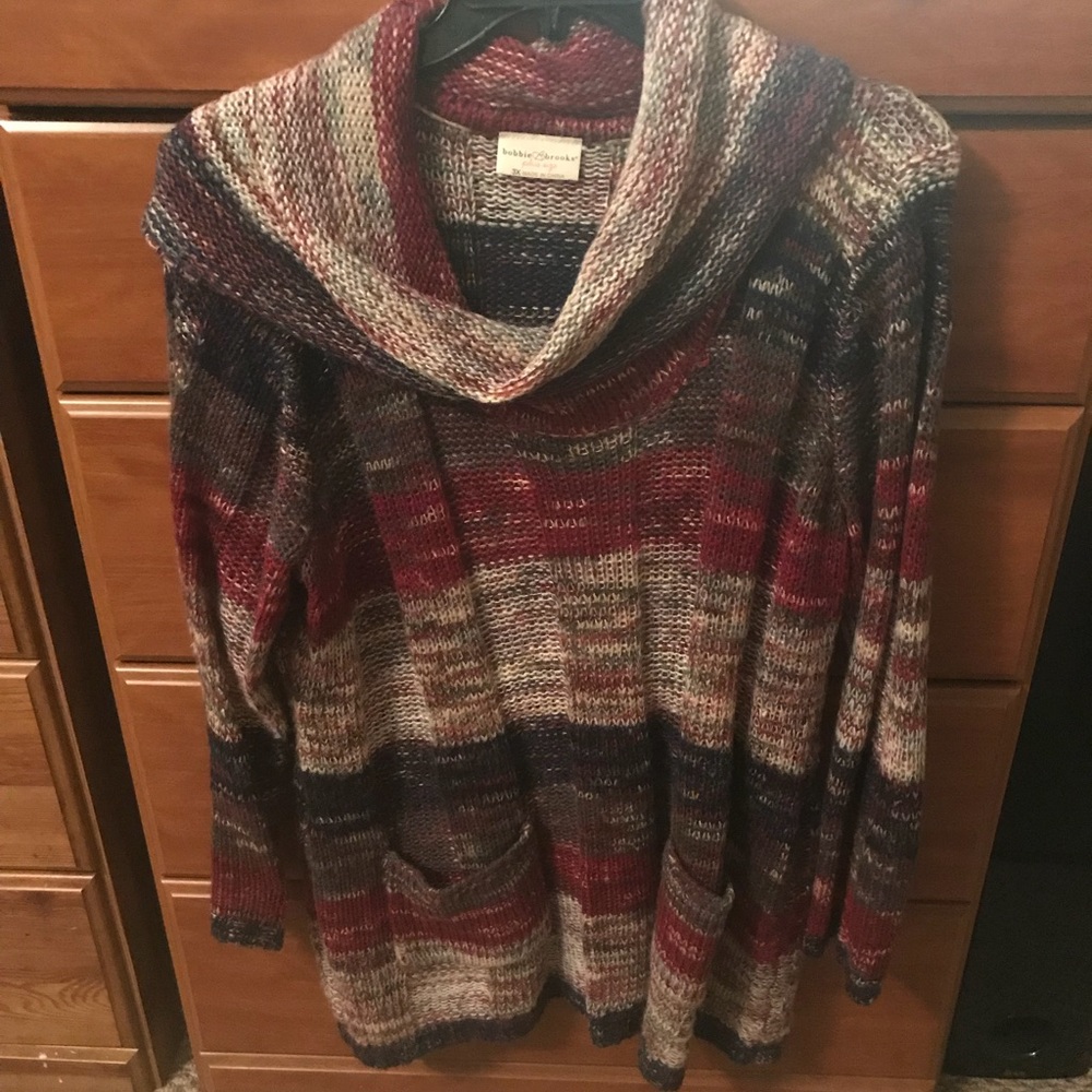Open knit cowl neck sweater great for leggings!